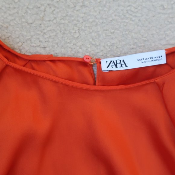 ZARA orange blouse with crystal sleeve - Picture 14 of 16